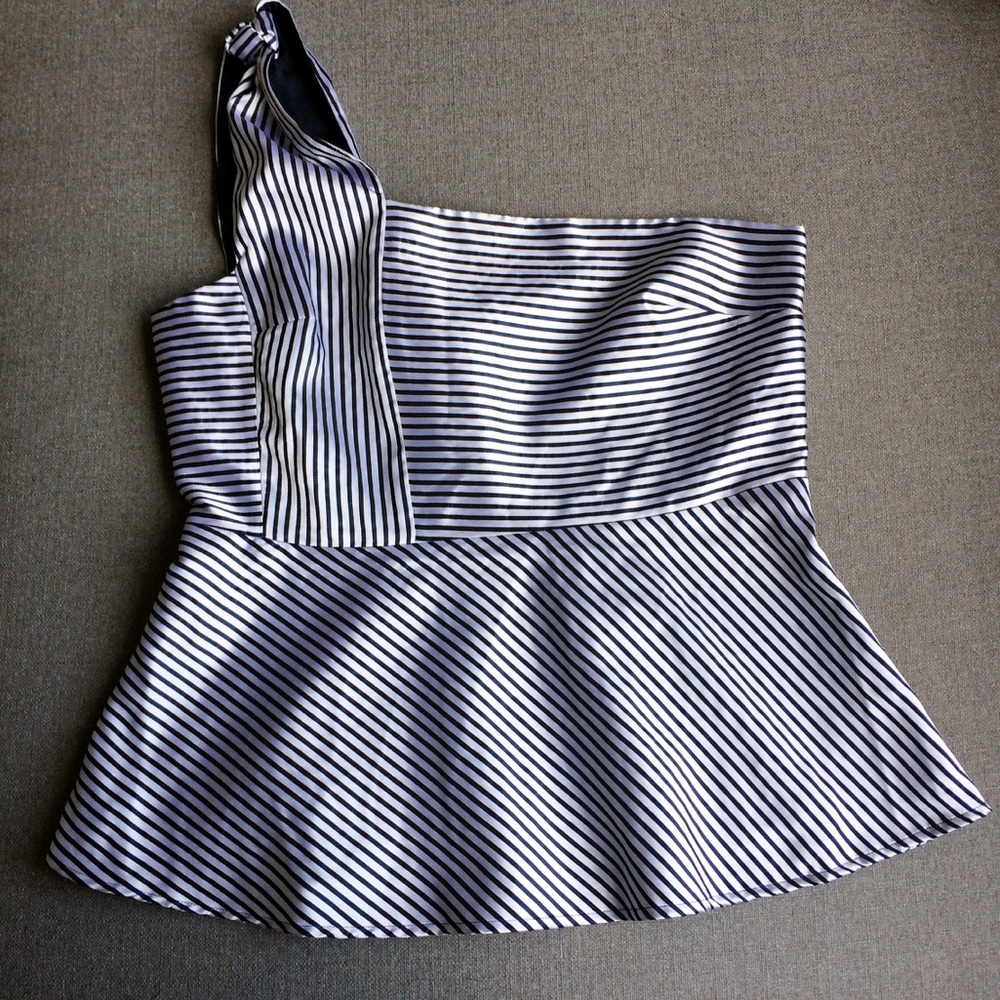Banana Republic Satin One Shoulder Peplum Top NWT